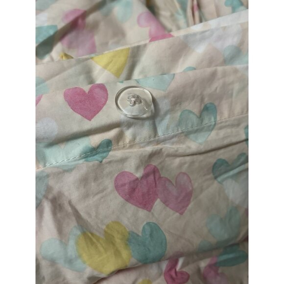 Organic Heart Kids Pottery Barn Kids Organic Cotton Full/Queen Duvet Pink Pastels Hearts 2 Shams